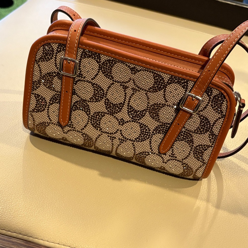 Coach Swing Zip 20 bag in Crystal signature Jacquard